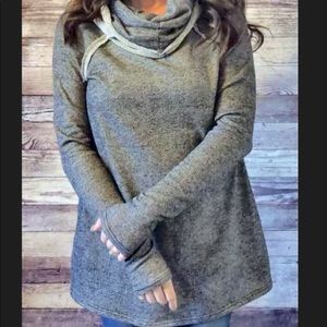 EUC distressed cowl neck sweater